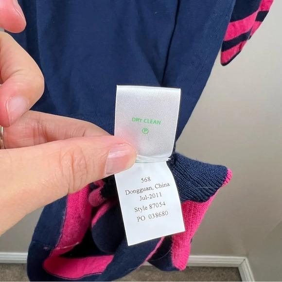 Lilly Pulitzer Connie Sweater Dress Size XS Blue Pink Stripes Preppy Merino Wool - Picture 9 of 9